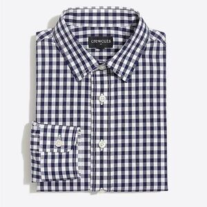 Crewcuts navy checkered gingham boy’s Thompson button down shirt